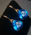 14K GOLD 14.15 CT NATURAL TOPAZ & DIAMOND EARRINGS