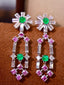 14K GOLD 2.26 CTW VIVID GREEN NATURAL EMERALD & DIAMOND EARRINGS