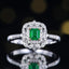 14K GOLD 0.45 CTW VIVID GREEN NATURAL EMERALD & DIAMOND RING