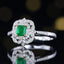 14K GOLD 0.45 CTW VIVID GREEN NATURAL EMERALD & DIAMOND RING