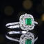 14K GOLD 0.45 CTW VIVID GREEN NATURAL EMERALD & DIAMOND RING