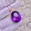 14K GOLD 34.1 CT NATURAL AMETHYST & DIAMOND PENDANT