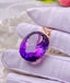 14K GOLD 34.1 CT NATURAL AMETHYST & DIAMOND PENDANT