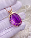 14K GOLD 34.1 CT NATURAL AMETHYST & DIAMOND PENDANT