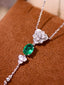 14K GOLD 2.66 CTW VIVID GREEN NATURAL EMERALD & DIAMOND NECKLACE