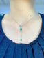 14K GOLD 2.66 CTW VIVID GREEN NATURAL EMERALD & DIAMOND NECKLACE