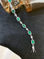 14K GOLD 6.18 CTW VIVID GREEN NATURAL EMERALD & DIAMOND BRACELET