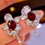 14K GOLD 2.71 CTW NATURAL RUBY & DIAMOND EARRINGS