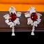 14K GOLD 2.71 CTW NATURAL RUBY & DIAMOND EARRINGS