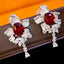 14K GOLD 2.71 CTW NATURAL RUBY & DIAMOND EARRINGS