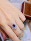 14K GOLD 2.60 CTW VIVID BLUE NATURAL SAPPHIRE & DIAMOND RING