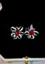 14K GOLD 1.90 CTW NATURAL RUBY & DIAMOND EARRINGS