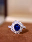 14K GOLD 2.31 CTW VIVID BLUE NATURAL SAPPHIRE & DIAMOND RING