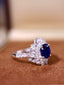 14K GOLD 2.31 CTW VIVID BLUE NATURAL SAPPHIRE & DIAMOND RING