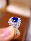 14K GOLD 2.31 CTW VIVID BLUE NATURAL SAPPHIRE & DIAMOND RING