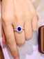 14K GOLD 2.31 CTW VIVID BLUE NATURAL SAPPHIRE & DIAMOND RING