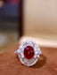 14K GOLD 3.35 CTW NATURAL RUBY & DIAMOND RING