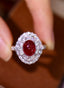 14K GOLD 3.35 CTW NATURAL RUBY & DIAMOND RING