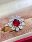 14K GOLD 1.28 CTW NATURAL RUBY & DIAMOND RING