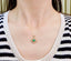 14K GOLD 0.96 CTW VIVID GREEN NATURAL EMERALD & DIAMOND PENDANT