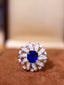 14K GOLD 1.82 CTW VIVID BLUE NATURAL SAPPHIRE & DIAMOND RING