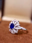 14K GOLD 1.82 CTW VIVID BLUE NATURAL SAPPHIRE & DIAMOND RING