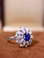 14K GOLD 1.82 CTW VIVID BLUE NATURAL SAPPHIRE & DIAMOND RING