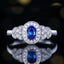 14K GOLD 0.59 CTW VIVID BLUE NATURAL SAPPHIRE & DIAMOND RING