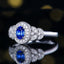 14K GOLD 0.59 CTW VIVID BLUE NATURAL SAPPHIRE & DIAMOND RING