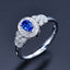 14K GOLD 0.59 CTW VIVID BLUE NATURAL SAPPHIRE & DIAMOND RING