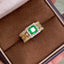 14K GOLD 1.58 CTW VIVID GREEN NATURAL EMERALD & DIAMOND RING