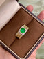 14K GOLD 1.58 CTW VIVID GREEN NATURAL EMERALD & DIAMOND RING