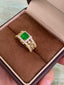 14K GOLD 1.58 CTW VIVID GREEN NATURAL EMERALD & DIAMOND RING