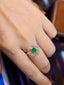 14K GOLD 2.35 CTW VIVID GREEN NATURAL EMERALD & DIAMOND RING