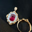 14K GOLD 3.35 CT NATURAL TOURMALINE & DIAMOND RING/PENDANT