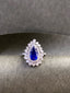 14K GOLD 4.13 CTW NATURAL SAPPHIRE & DIAMOND RING/PENDANT