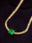 14K GOLD 1.93 CTW VIVID GREEN NATURAL EMERALD & DIAMOND NECKLACE