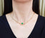 14K GOLD 1.93 CTW VIVID GREEN NATURAL EMERALD & DIAMOND NECKLACE