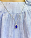 14K GOLD 1.70 CTW VIVID BLUE NATURAL SAPPHIRE & DIAMOND PENDANT