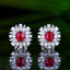 14K GOLD 0.84 CTW NATURAL RUBY & DIAMOND EARRINGS