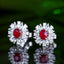 14K GOLD 0.84 CTW NATURAL RUBY & DIAMOND EARRINGS