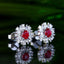 14K GOLD 0.84 CTW NATURAL RUBY & DIAMOND EARRINGS