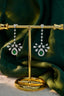 14K GOLD 1.04 CTW VIVID GREEN NATURAL EMERALD & DIAMOND EARRINGS