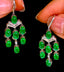 14K GOLD 7.3 CT VIVID GREEN NATURAL EMERALD & DIAMOND EARRINGS