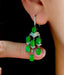 14K GOLD 7.3 CT VIVID GREEN NATURAL EMERALD & DIAMOND EARRINGS