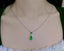 14K GOLD 3.22 CTW VIVID GREEN NATURAL EMERALD & DIAMOND PENDANT