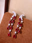 14K GOLD 3.99 CTW NATURAL RUBY & DIAMOND EARRINGS