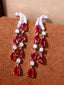 14K GOLD 3.99 CTW NATURAL RUBY & DIAMOND EARRINGS