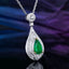 14K GOLD 1.47 CTW VIVID GREEN NATURAL EMERALD & DIAMOND PENDANT