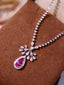 14K GOLD 1.43 CTW NATURAL PADPARADSCHA SAPPHIRE & DIAMOND NECKLACE